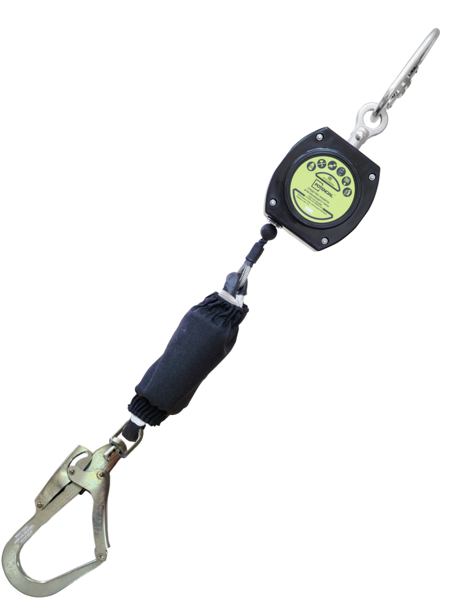 Блокирующее устройство втягивающего типа Т-2 | Трос | 2м | Карабин КР-01 | Потенциал