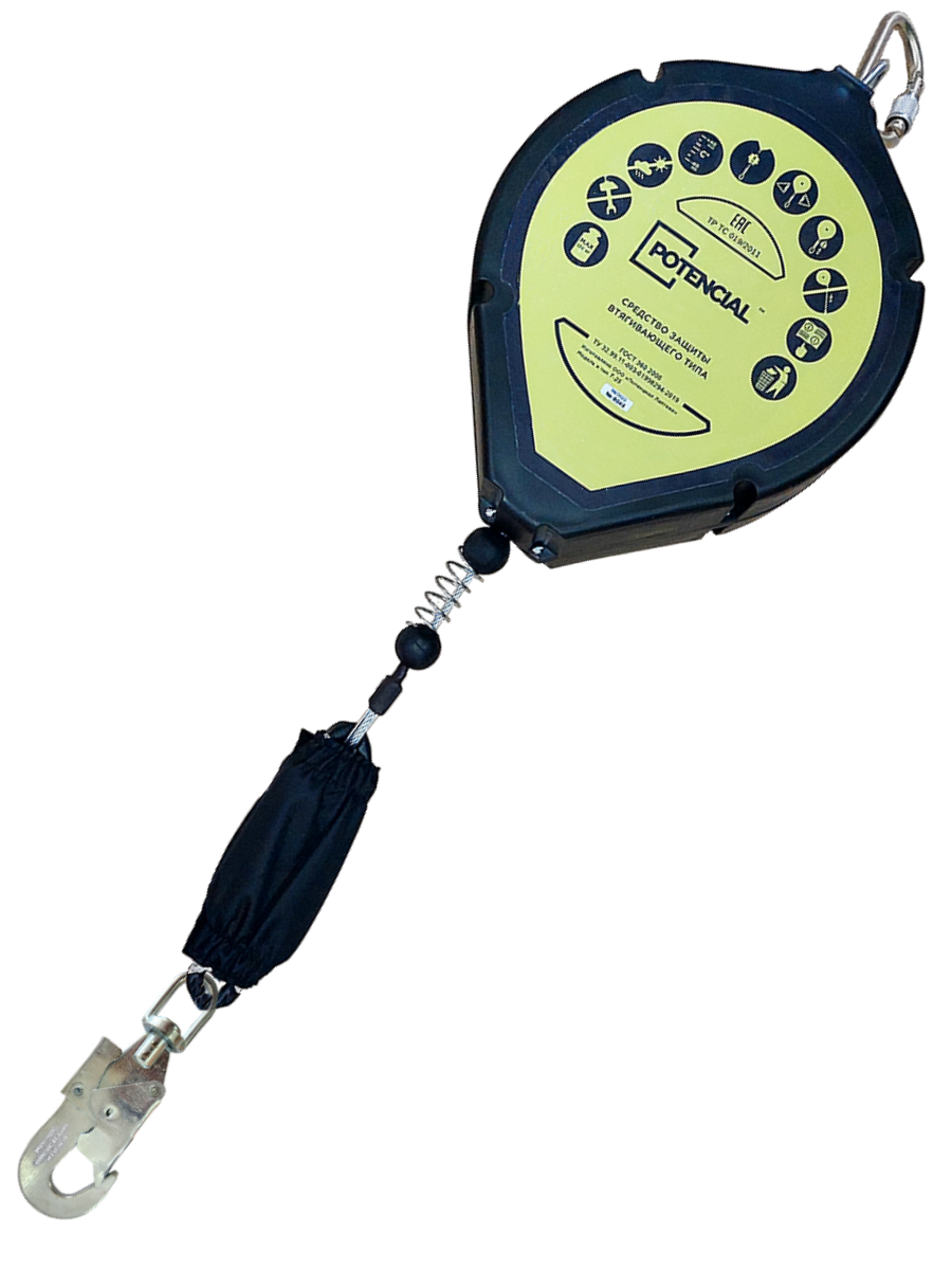 Блокирующее устройство втягивающего типа Т-25 | Трос | 25 м | Карабин КР-04 | Потенциал