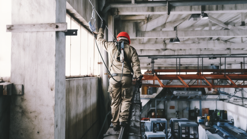 Анкерные линии для безопасности на подкрановых путях