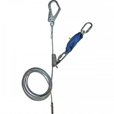 Зажим ползункового типа с амортизатором на тросовой анкерной линии | Krok (10 м)